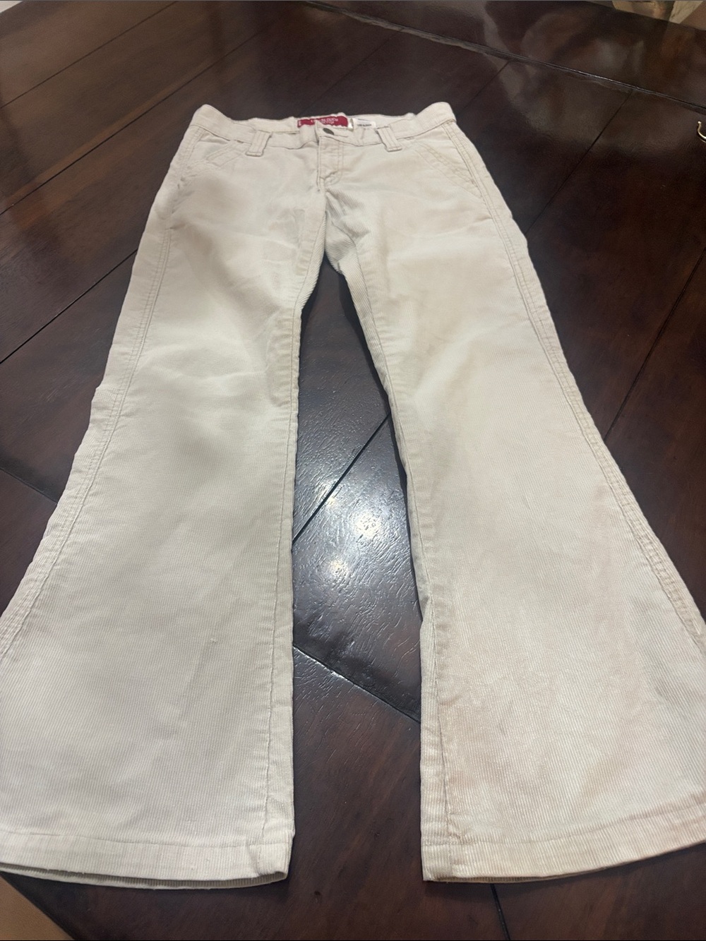 Vintage Y2K Levi’s Low Slouch Corduroy Pants Cream Off-White Flap Pocket EUC